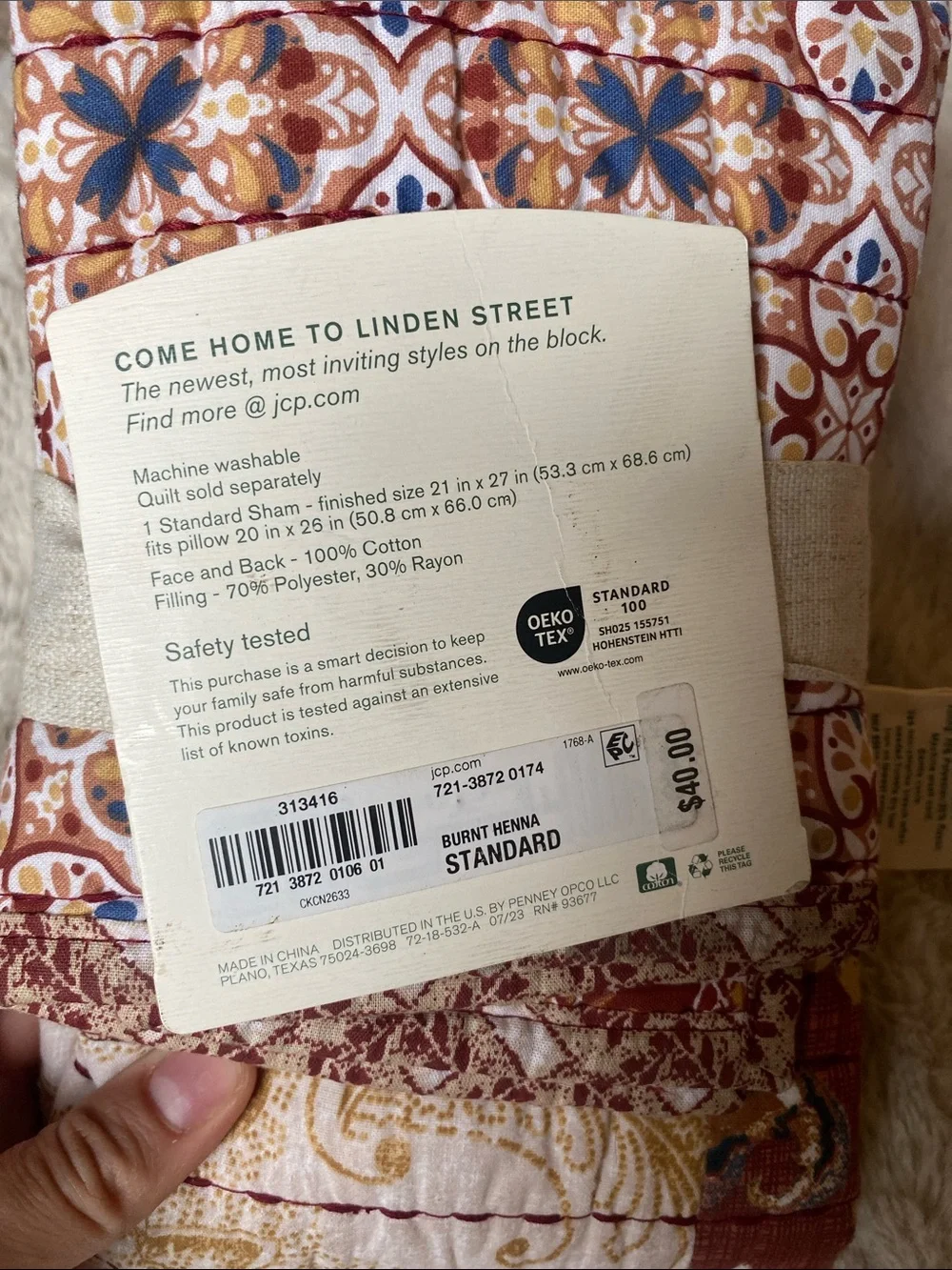 Linden Street westgrove sham